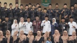 Prosesi saat Walikota dan Wakil Walikota Sungai Penuh, Alfin-Azhar saat melepas Kafilah asal Kota Sungai Penuh untuk mengikuti MTQ ke 54 tingkat Provinsi Jambi