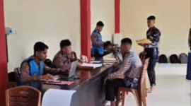 Suasana pendaftaran Bintara Brimob di Polres Kerinci