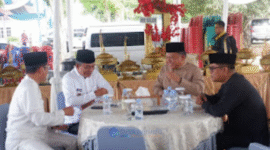 Wakil Bupati Muaro Jambi, Junaidi H. Mahir, didampingi Sekretaris Daerah (SEKDA) H. Budhi Hartono, dan Ketua TP PKK Kabupaten Muaro Jambi Ririn Novianty, serta para OPD di lingkup Kabupaten Muaro Jambi saat menjamu Dewan Hakim, dan Official dan Kafilah MTQ Tingkat Provinsi Jambi.