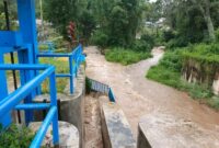 Tampak kondisi debit air di IPA pelayang raya, yang ganggu distribusi air