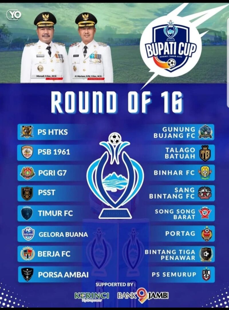 Bupati cup Kerinci memasuski babak 16 besar, 16 tim siap bertandung memperebutkan tiket 16 besar