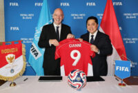 Foto : Presiden FIFA, Gianni Infantino bersama Ketua Umum PSSI Erick tohir