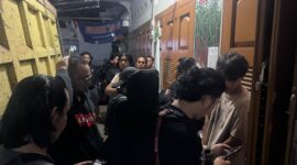 Suasana pengamanan terduga tiga pelaku pengeroyokan pelajar Desa Punai Merindu.