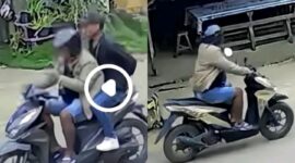 Tampak potongan rekaman CCTV yang di upload akun FB Murni Agung.