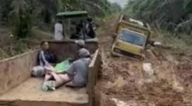 Terlihat salah satu kondisi jalan di daerah Kabupaten Tanjkabtim