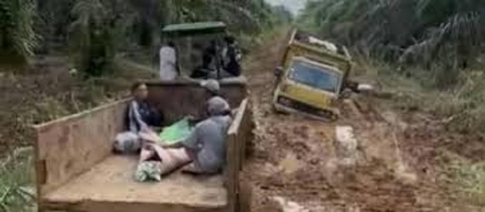 Terlihat salah satu kondisi jalan di daerah Kabupaten Tanjkabtim