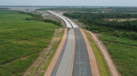 Tampak tahapan pembangunan Jalan Tol di Jambi