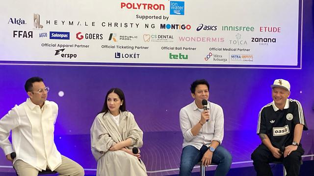 Foto : Raffi Ahmad dan Nagita Slavina, berencana mendatangkan legenda sepakbola italia pada Padel Wars Presented by Simpati