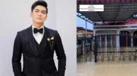 Kondisi rumah milik artis Teuku ryan yang terendam banjir