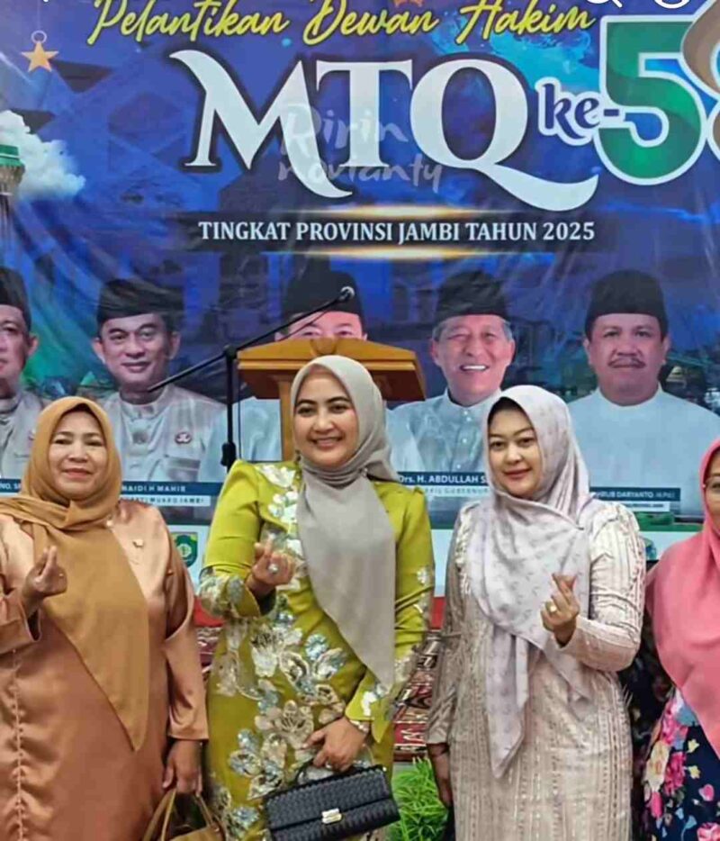 Ketua TP PKK Muaro Jambi, Ririn Novianty mengapresiasi kinerja dari panitia hingga kafilah yang mendukung kesuksesan MTQ ke 54 Provinsi Jambi.