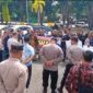 Suasana Aksi solidaritas dari puluhan Wartawan di Merangin di Mapolres Merangin.