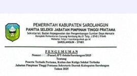 Foto: Surat Pengumuman Nama Calon Sekda Sarolangun