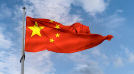 China flag - realistic waving fabric flag