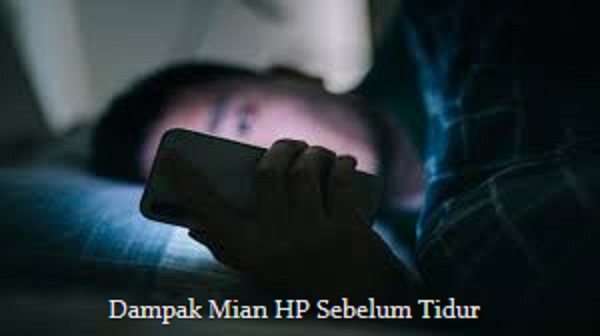Ilustrasi main HP sebelum tidur