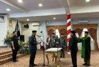 Prosesi pelantikan Sekda Merangin oleh Bupati Merangin.