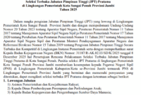 Pengumuman seleksi JPT Pratama Sungai Penuh