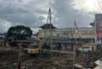 Kondisi pasar beringin Sungai Penuh saat ini dalam proses pembangunan.