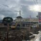Kondisi pasar beringin Sungai Penuh saat ini dalam proses pembangunan.