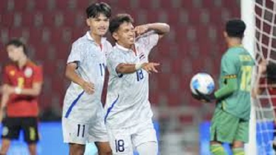 Selebrasi Timnas Thailand usai kalahkan Timur Leste 6-1