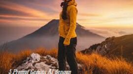 Contoh foto hasil 5 promt gemini AI dengan berlatar belakang pemandangan indah