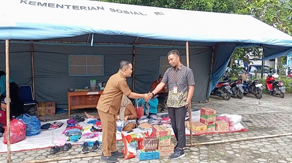 Tampak Posko Bantuan Korban bencana Sumatera yang digagas Pemkab Tebo, dikelola Dinsos Tebo