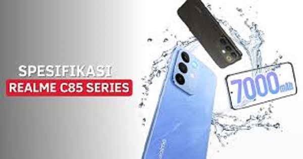 Realme C85 smartphone keluaran terbaru realme, dengan kualitas yang sangatbaik dan tahan air.