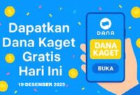Jangan ketinggalan klaim Dana Kaget Hari ini