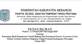 Pengumuman hasil seleksi Lelang JPT Merangin.
