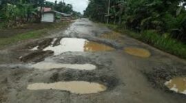 Kondisi jalan tanjabtim yang rusak