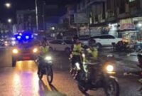 Suasana Patroli malam natal Polda jambi dan Forkopimda