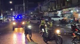 Suasana Patroli malam natal Polda jambi dan Forkopimda