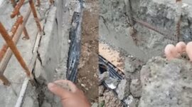 Tampak Kondisi beton irigasi yang mudah rusak