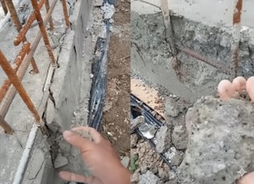 Tampak Kondisi beton irigasi yang mudah rusak