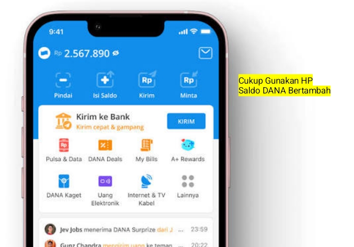Cara Manfaatkan Smartphone, Saldo DANA Auto Bertambah.