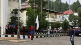 Tampak suasana apel pagi Pemkot Sungai Penuh dalam rangka HUT Provinsi Jambi