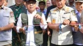 Prosesi peresmian Huntara Sumbar