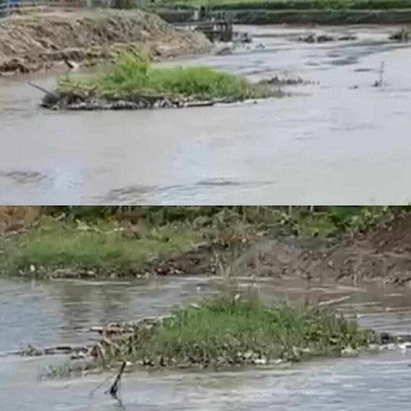 Kondisi Sungai Batang Merao pasca Sungai Batang Merao menyusut