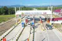Tampak kondisi pintu gerbang Tol Trans Sumatera
