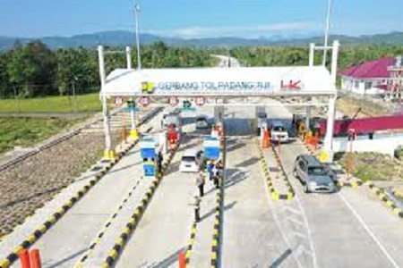 Tampak kondisi pintu gerbang Tol Trans Sumatera