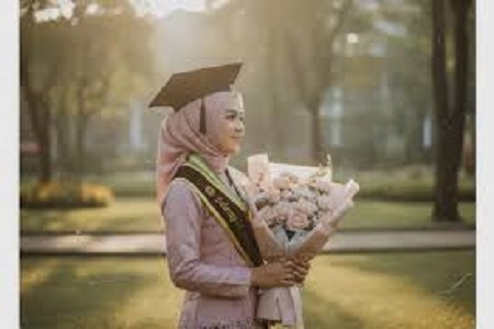 Salah satu contoh hasil prompt foto wisuda