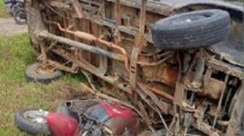 Kondisi motor dan mobil yang terlbat kecelakaan maut di jalan Bungo-Padang