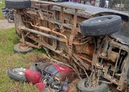 Kondisi motor dan mobil yang terlbat kecelakaan maut di jalan Bungo-Padang