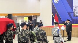 Prosesi Upacara Persemayaman korban yang dilaksanakan oleh Kementerian Kelautan dan Perikanan