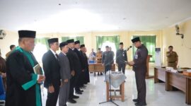 Prosesi pelantikan 7 pejabat oleh ekretaris Daerah (Sekda) Kabupaten Tanjung Jabung Barat, Hermansyah, S.STP., M.H.