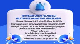 Pengumuman gangguan distribusi air bersih oleh Perumda Tirta Khayangan