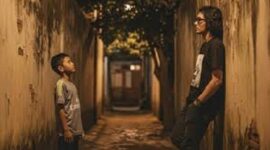 Contoh hasil prompt AI reuni dengan diri sendiri di masa kecil