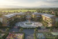 Ilustrasi sekolah terintegrasi yang menjadi program baru yang disiapkan pemerintah. (Foto/Gemini AI)