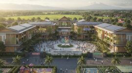 Ilustrasi sekolah terintegrasi yang menjadi program baru yang disiapkan pemerintah. (Foto/Gemini AI)