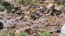 Kondisi salah satu sungai di Kerinci yang kering