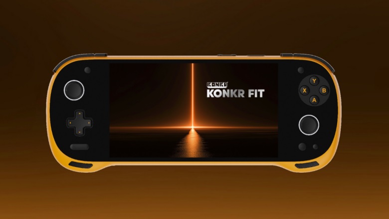 Tampilan Konkr Fit, sebuah handheld gaming berbasis Windows yang ditenagai prosesor AMD Ryzen AI 9 HX 470. 
